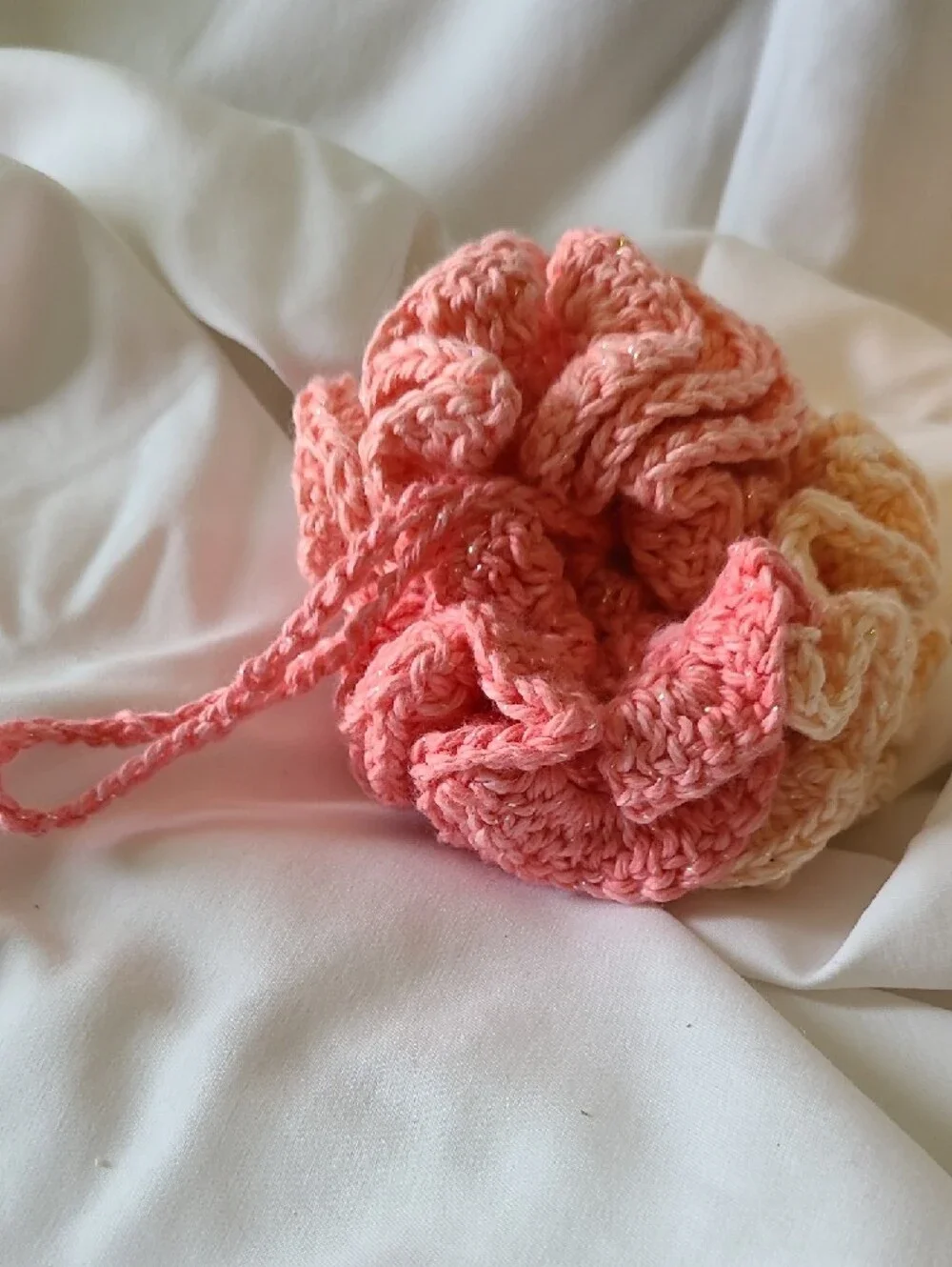 Handmade Crochet Exfoliating Shower Pouf By Grey Dove Creations NWOT